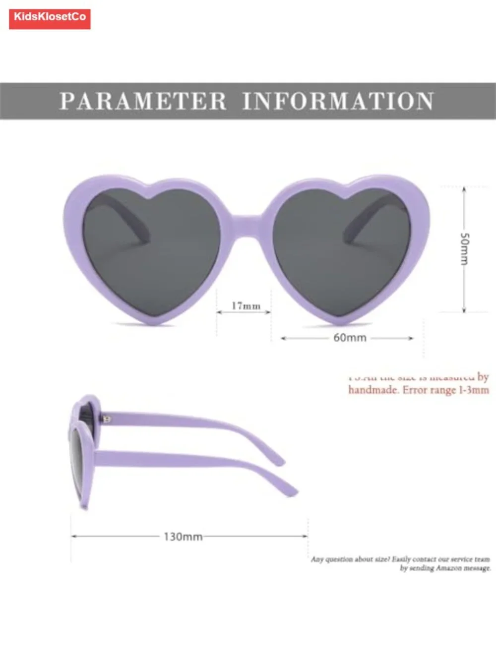 Purple Heart Polarized Kids Sunglasses UV400 Protection